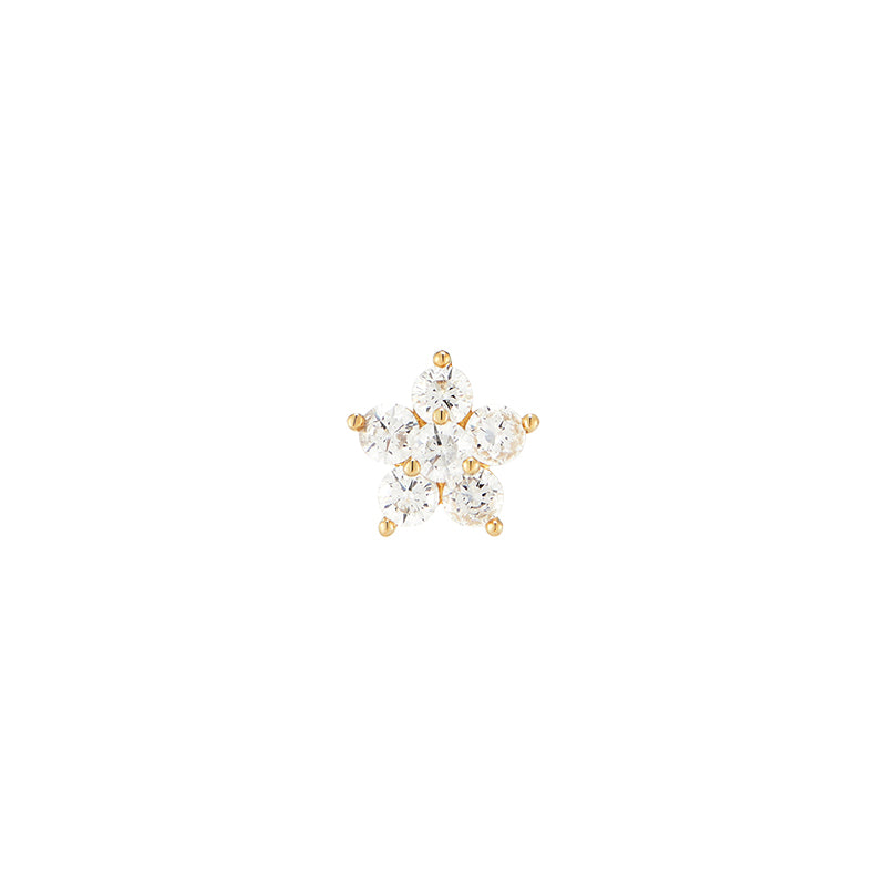 Dazzle Flower Stud Earring 14K Gold